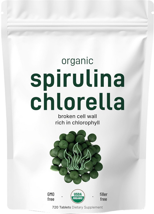 Organic Spirulina Chlorella Tablets,