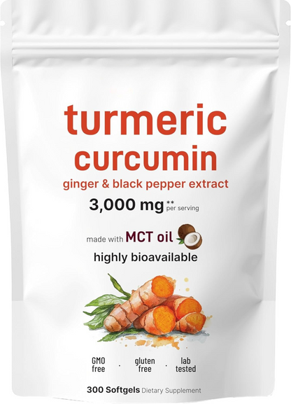 Turmeric Curcumin Supplement with Black Pepper & Ginger 3,000mg